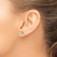 14k White Gold Diamond Cluster Screwback Earrings-EM5455-033-WA