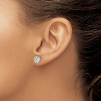 14k White Gold Diamond Cluster Screwback Earrings-EM5458-110-WA