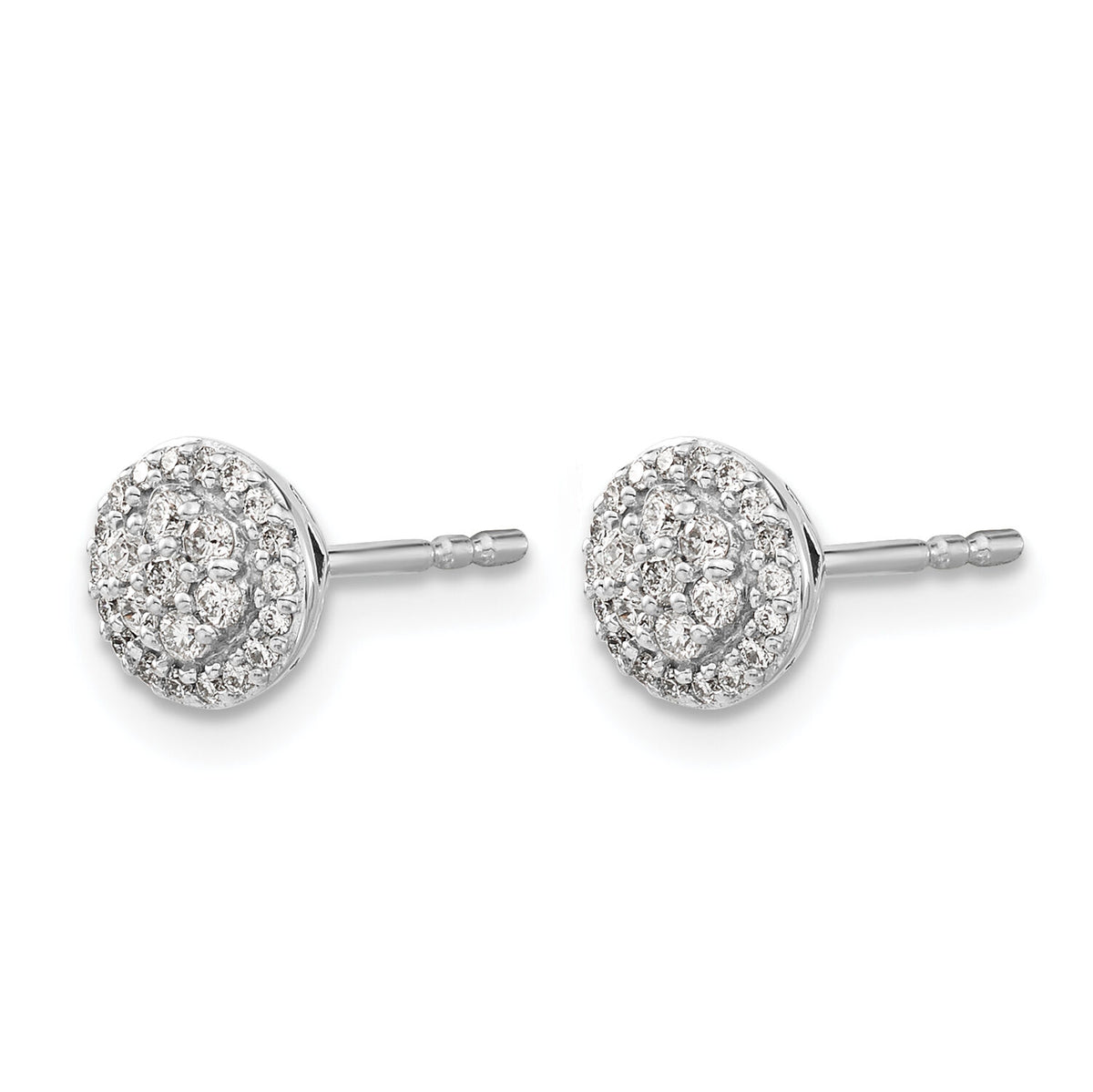 14k White Gold Diamond Cluster Post Earrings-EM5461-025-WA
