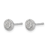 14k White Gold Diamond Cluster Post Earrings-EM5461-025-WA