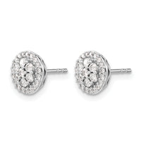 14k White Gold Diamond Cluster Post Earrings-EM5462-050-WA
