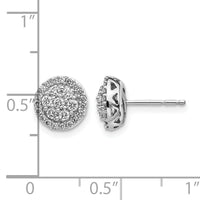 14k White Gold Diamond Cluster Post Earrings-EM5462-050-WA