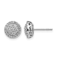 14k White Gold Diamond Cluster Post Earrings-EM5462-050-WA