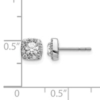 14k White Gold Square Cluster Diamond Earrings-EM5466-062-WA