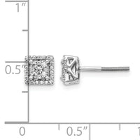 14k White Gold Diamond Square Screw Back Post Earrings-EM5470-025-WA