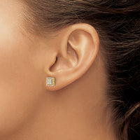14k Diamond Square Screw Back Post Earrings-EM5470-033-YA