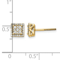 14k Diamond Square Screw Back Post Earrings-EM5470-033-YA