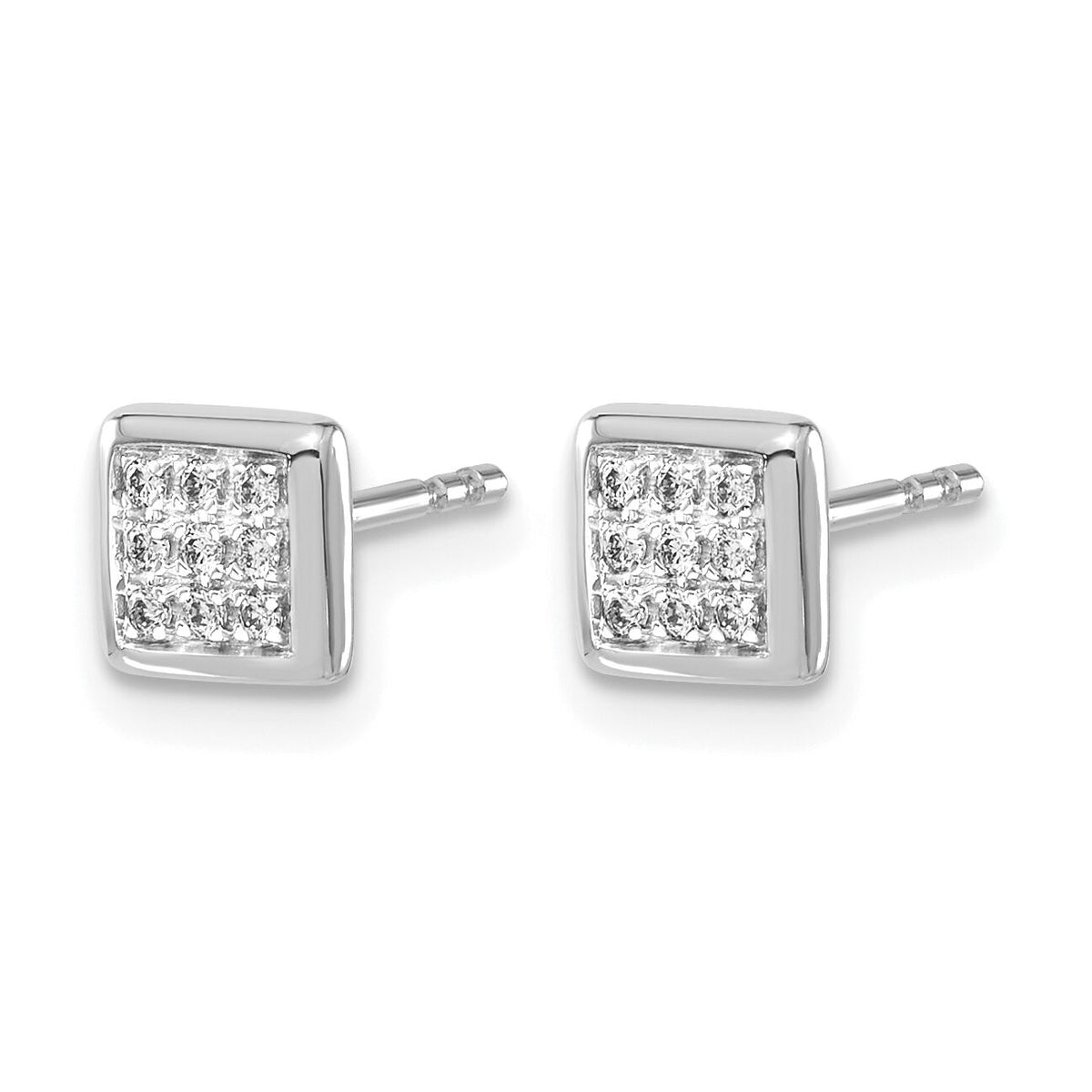 14k White Gold Diamond Post Earrings-EM5471-010-WA