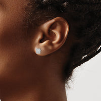 14k White Gold Diamond Post Earrings-EM5471-010-WA