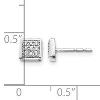14k White Gold Diamond Post Earrings-EM5471-010-WA