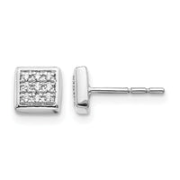 14k White Gold Diamond Post Earrings-EM5471-010-WA