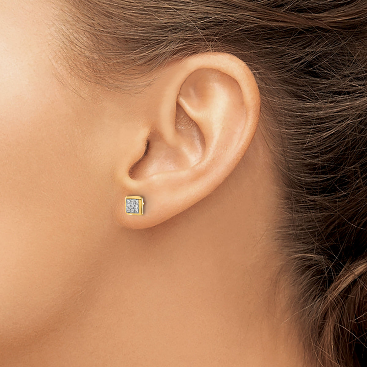 14k Diamond Post Earrings-EM5471-010-YA