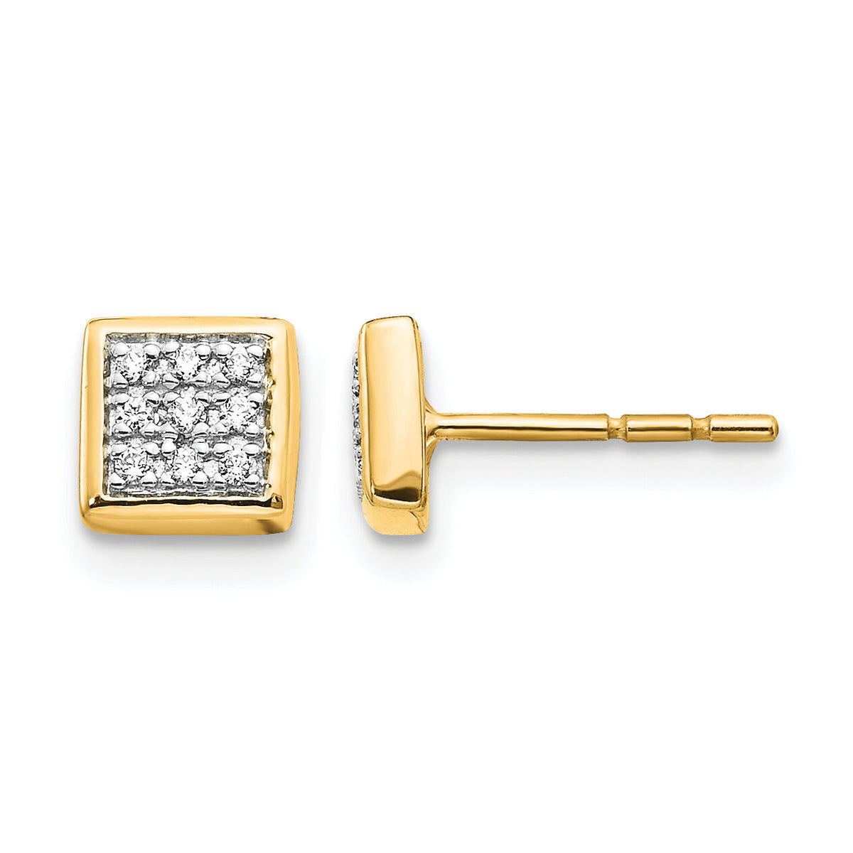 14k Diamond Post Earrings-EM5471-010-YA