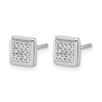 14k White Gold Diamond Post Earrings-EM5471-013-WA