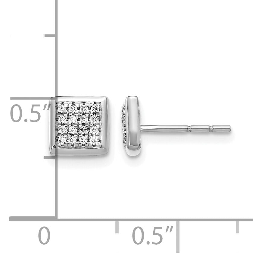 14k White Gold Diamond Post Earrings-EM5471-013-WA