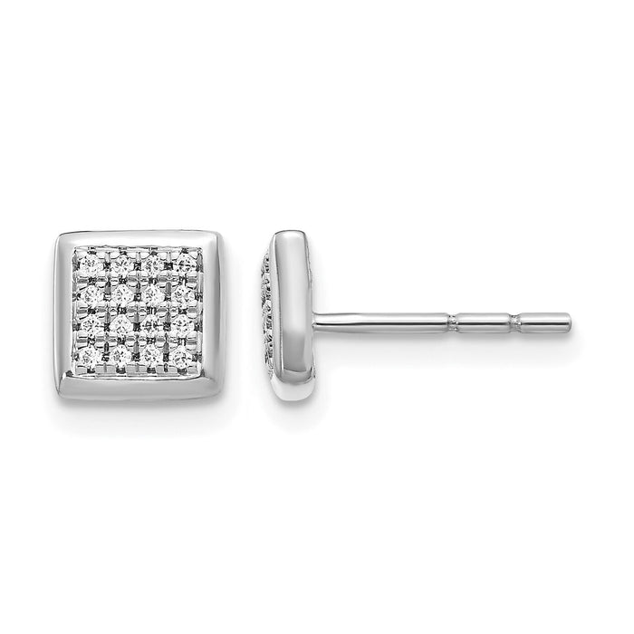 14k White Gold Diamond Post Earrings-EM5471-013-WA