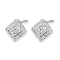 14k White Gold Diamond Post Earrings-EM5472-025-WA