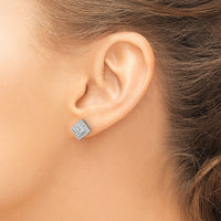 14k White Gold Diamond Post Earrings-EM5472-025-WA
