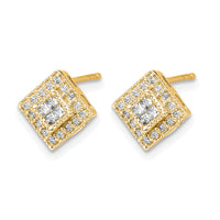 14k Polished Diamond Post Earrings-EM5472-025-YA