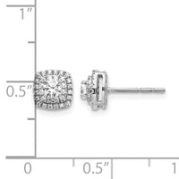 14k White Gold Diamond Halo Post Earrings-EM5474-050-WA