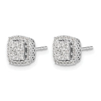 14k White Gold Diamond Post Earrings-EM5475-050-WA