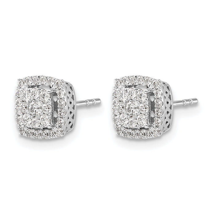 14k White Gold Diamond Post Earrings-EM5475-050-WA