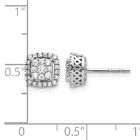 14k White Gold Diamond Post Earrings-EM5475-050-WA