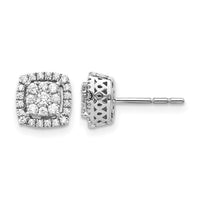 14k White Gold Diamond Post Earrings-EM5475-050-WA