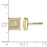 14k Diamond Small Double Square Bezel Post Earrings-EM5476-025-YA