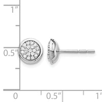 14k White Gold Diamond Cluster Post Earrings-EM5477-020-WA