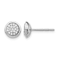 14k White Gold Diamond Cluster Post Earrings-EM5477-020-WA