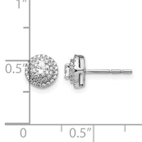 14k White Gold Diamond Cluster Post Earrings-EM5478-050-WA