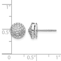 14k White Gold Diamond Round Cluster Post Earrings-EM5479-050-WA