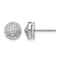 14k White Gold Diamond Round Cluster Post Earrings-EM5479-050-WA