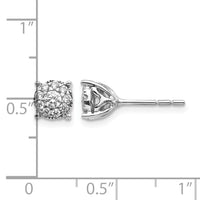 14k White Gold Diamond Cluster Post Earrings-EM5480-050-WA