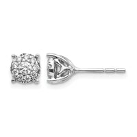 14k White Gold Diamond Cluster Post Earrings-EM5480-050-WA