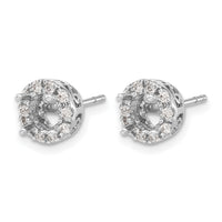 14k White Gold Diamond Semi-mount Stud Earrings-EM5482-050-WA