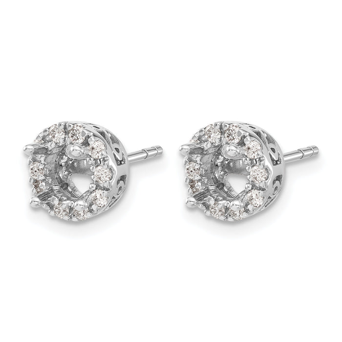 14k White Gold Diamond Semi-mount Stud Earrings-EM5482-050-WA