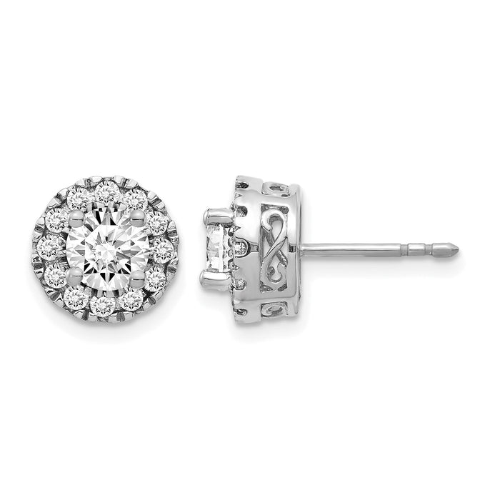 14k White Gold Diamond Semi-mount Stud Earrings-EM5482-050-WA