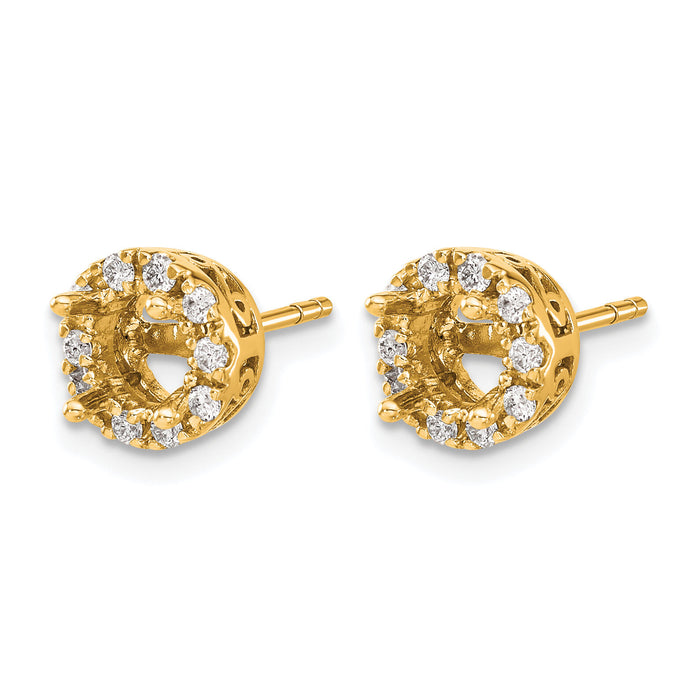 14k Diamond Semi-mount Stud Earrings-EM5482-050-YA