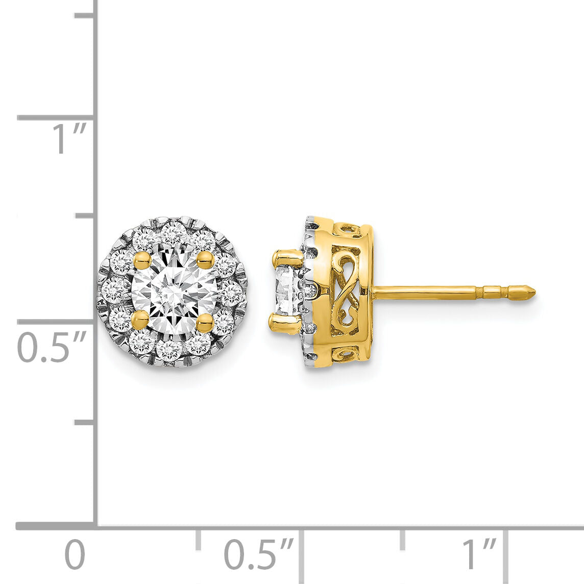 14k Diamond Semi-mount Stud Earrings-EM5482-050-YA