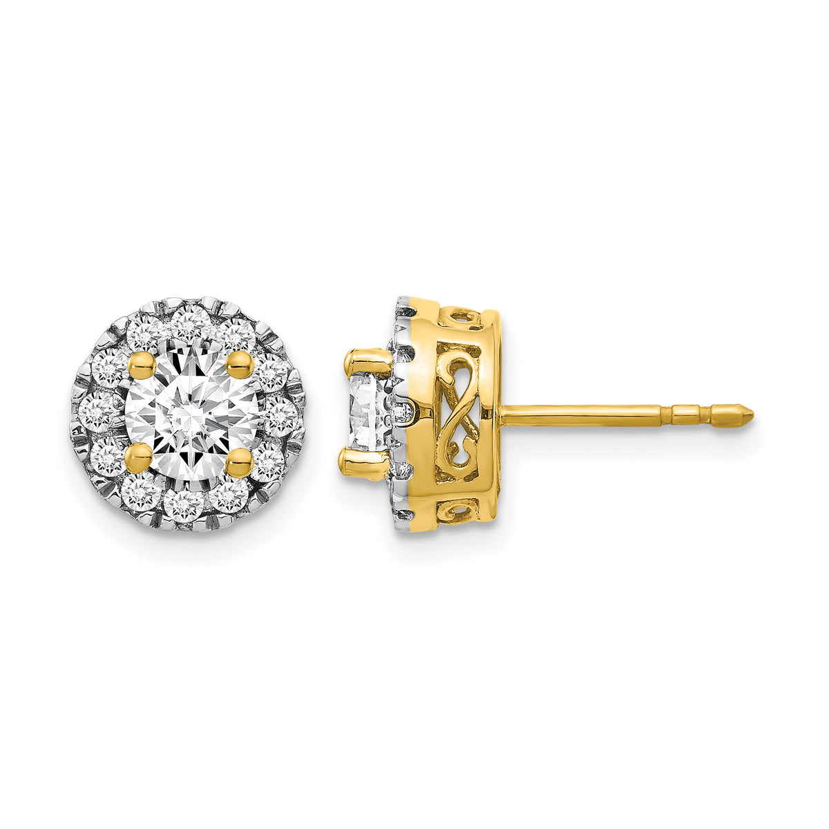 14k Diamond Semi-mount Stud Earrings-EM5482-050-YA