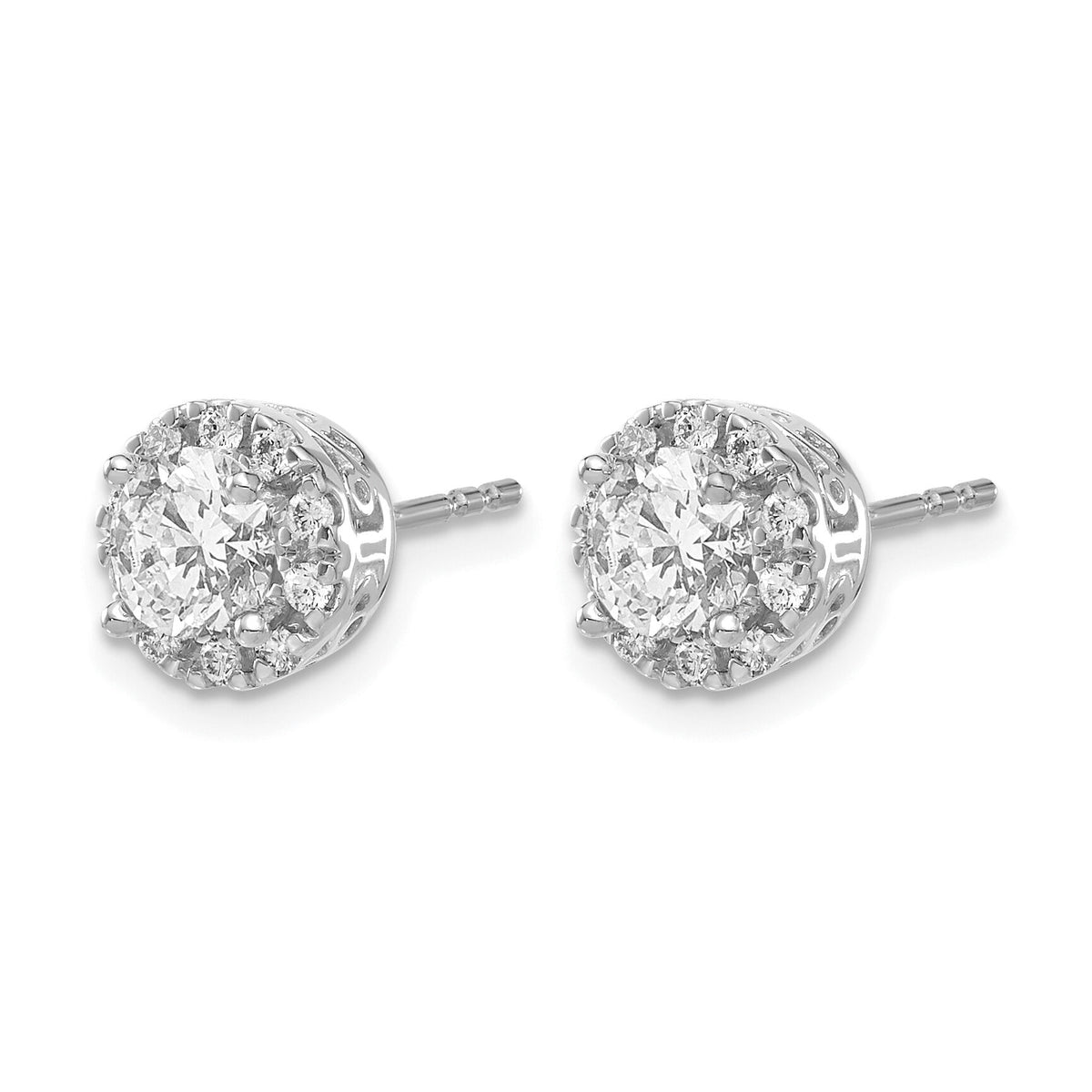 14k White Gold Diamond Semi-mount Stud Earrings-EM5483-025-WA