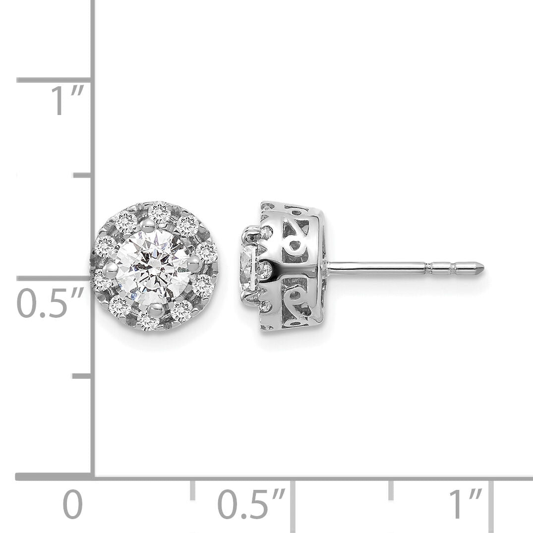 14k White Gold Diamond Semi-mount Stud Earrings-EM5483-025-WA