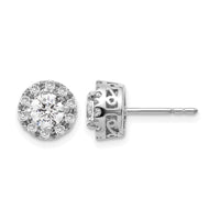 14k White Gold Diamond Semi-mount Stud Earrings-EM5483-025-WA