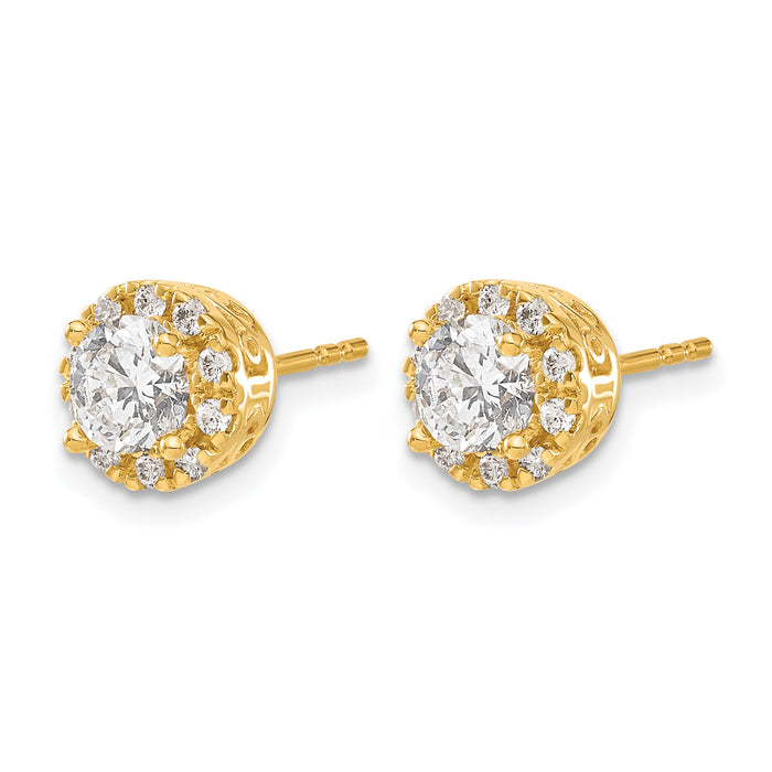 14k Diamond Semi-mount Stud Earrings-EM5483-025-YA