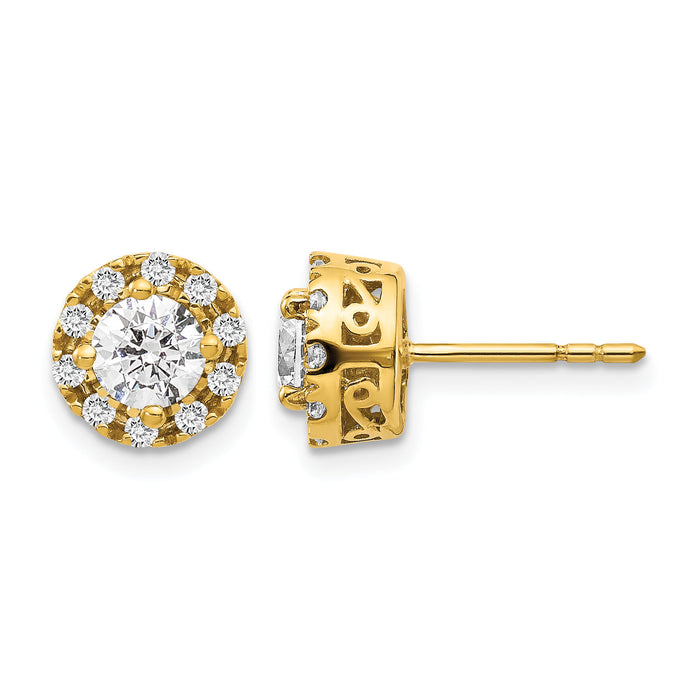14k Diamond Semi-mount Stud Earrings-EM5483-025-YA