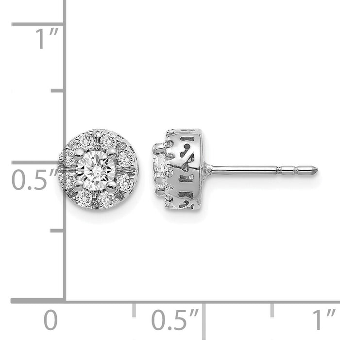14k White Gold Diamond Semi-mount Stud Earrings-EM5484-025-WA