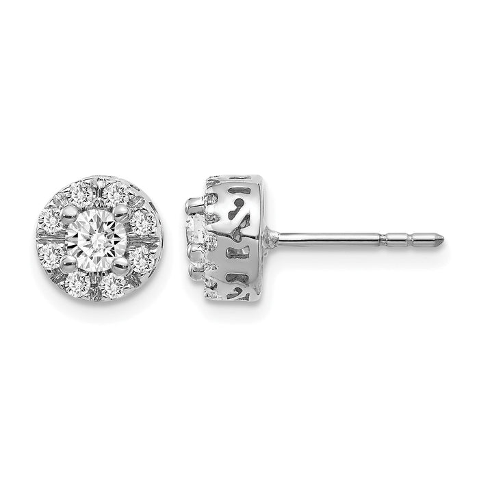 14k White Gold Diamond Semi-mount Stud Earrings-EM5484-025-WA