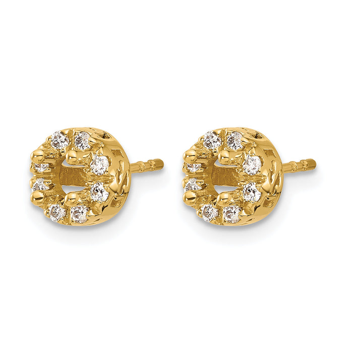 14k Diamond Semi-mount Stud Earrings-EM5484-025-YA